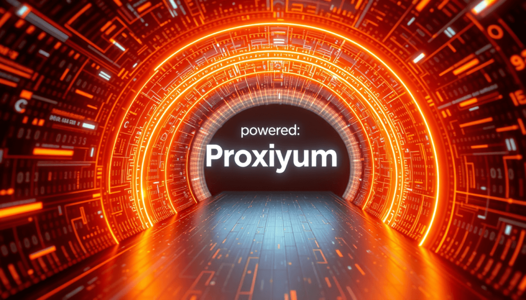 data tunnel concept showing proxiyum’s real-time ip routing