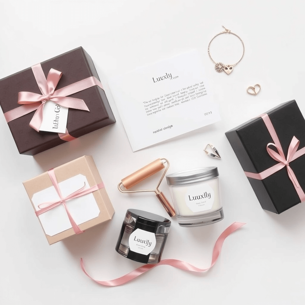 unboxing luuxly .com parcel with branded eco packaging on a modern desk